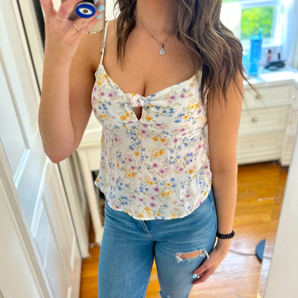 Pink Rose | Floral Print Tank Top